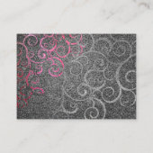 Roze en Silver Glitter Birthday Invitation Informatiekaartje (Achterkant)