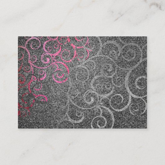 Roze en Silver Glitter Birthday Invitation Informatiekaartje (Achterkant)