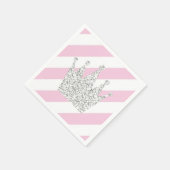 Roze en Silver Princess Crown Napkins Servetten (Hoek)