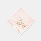 Roze en Silver Princess Crown Servet (Hoek)