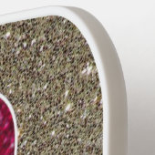 Roze en Silver Skull Glitter  Hoest Pickleball Paddle (Links Detail)