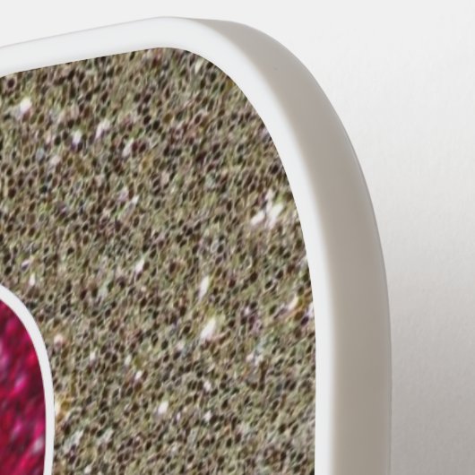 Roze en Silver Skull Glitter  Hoest Pickleball Paddle (Links Detail)