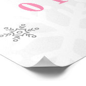 Roze en Silver Snowflake Baby shower Welkomstteken Poster (Hoek)