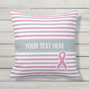 Roze en Silver Stripes, aangepast, slopende kussen