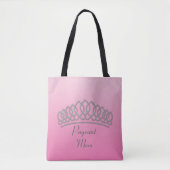 Roze en Silver Tiara Pageant Mam Bag Tote Bag (Voorkant)