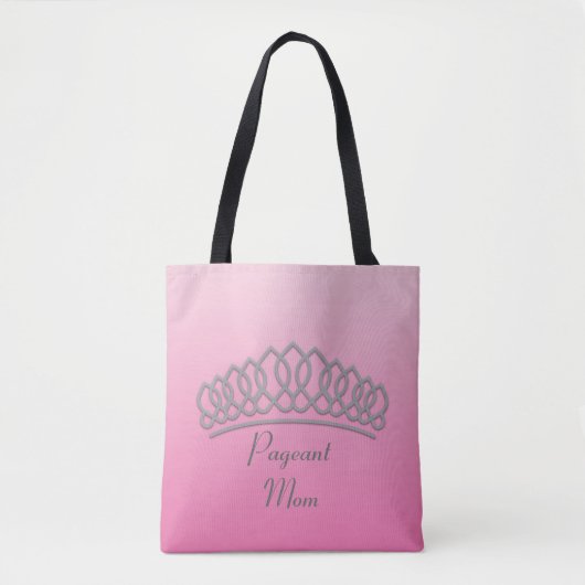 Roze en Silver Tiara Pageant Mam Bag Tote Bag (Voorkant)