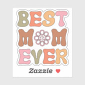 Roze en Sinaasappel Beste Moeder ooit Vinyl Sticke Sticker (Vel)