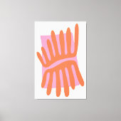 Roze en Sinaasappel bladeren Matisse geïnspireerd Canvas Afdruk (Voorkant)