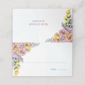 Roze en Sinaasappel Bloemen Trouwplaats Kaart Plaatskaartje (Buitenkant ongevouwen)