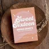 Roze en Sinaasappel Boho Arch & Photo Retro Sweet  Kaart