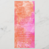 Roze en Sinaasappel en wit foto minimalistische br Programmakaart (Achterkant)