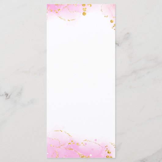 Roze en Sinaasappel Kleurrijke Tropische Bloemen B Menu (Achterkant)