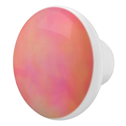 Roze en Sinaasappel Marmerled Cloud abstract Keramische Knop (Rechts)