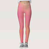Roze en Sinaasappel Marmerled Cloud abstract Leggings (Voorkant)