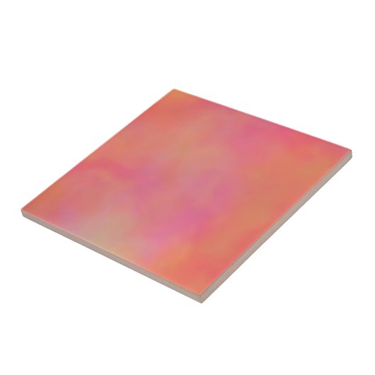 Roze en Sinaasappel Marmerled Cloud abstract Tegeltje (Zijkant)