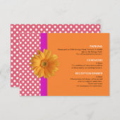 Roze en Sinaasappel met Daisy Enclosure Kaart (Voorkant / Achterkant)