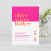 Roze en Sinaasappel Ouder, Wijzer, Heter Verjaarda Kaart (Staand voorkant)