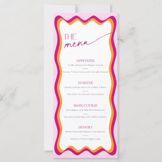 Roze en Sinaasappel Wavy Border Vrijgezellenfeest  (Voorkant)