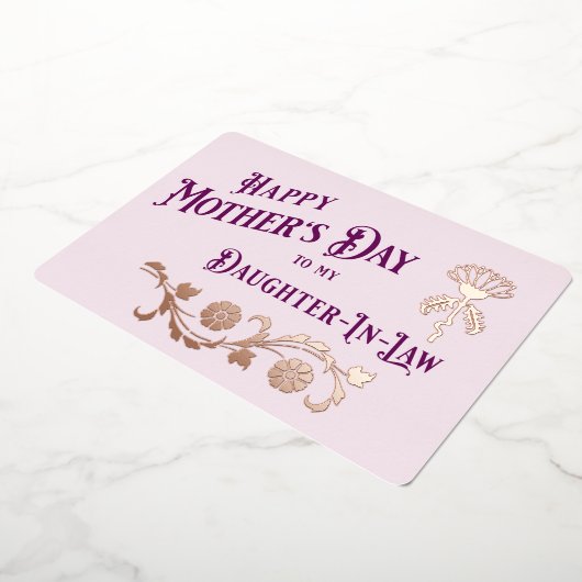 Roze en sloppenwijk Moederdag tot dochter in de we Folie Feestdagenkaart (Gedraaid)