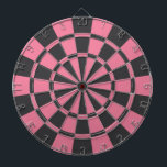 Roze en steenkoolgrijs dartbord<br><div class="desc">Roze en steenkoolgrijze kunstplaat</div>