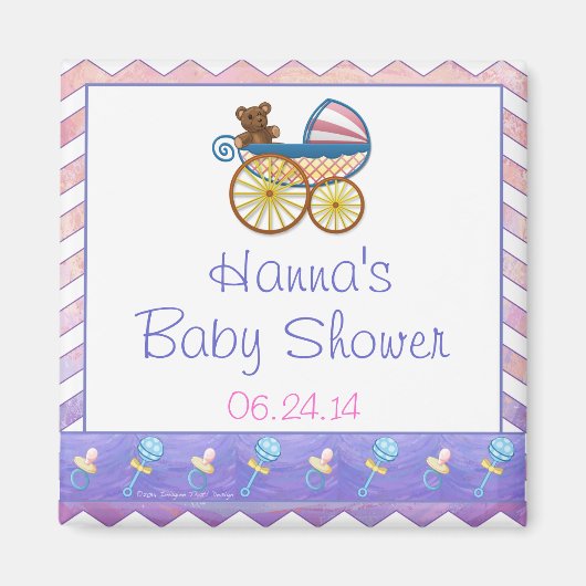 Roze en Stinky Baby Magneet (Voorkant)