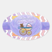 Roze en Stinky Baby Ovale Sticker (Voorkant)