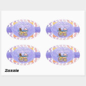 Roze en Stinky Baby Ovale Sticker (Vel)
