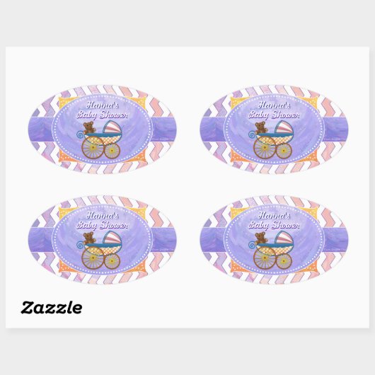 Roze en Stinky Baby Ovale Sticker (Vel)
