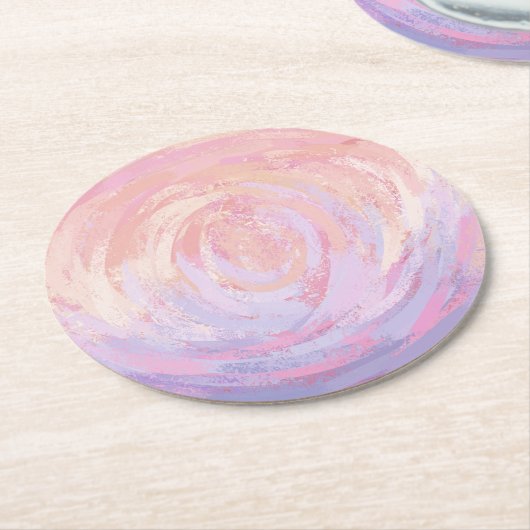 Roze en Stinky Ronde Kartonnen Onderzetter (Gebogen)