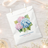 Roze en stoffige blauwe hortensia's bruiloft bedankzakje (Geknipt)