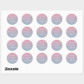 Roze en stoffige blauwe ombre huwelijksgunst Dank  Ronde Sticker (Vel)
