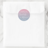 Roze en stoffige blauwe ombre huwelijksgunst Dank  Ronde Sticker (Tas)