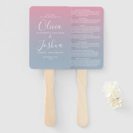 Roze en stoffige blauwe Ombre Joodse bruiloft Handwaaier