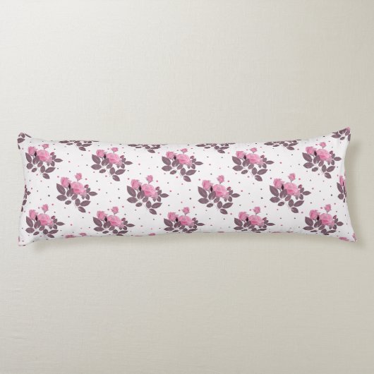 Roze en stoffige paarse rozen. lichaamskussen (Achterkant)