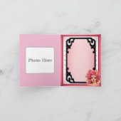 Roze en  Suikerschedel Bedankkaart (Binnen)