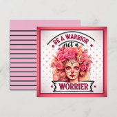 Roze en  Suikerschedel Feestdagenkaart (Voorkant / Achterkant)