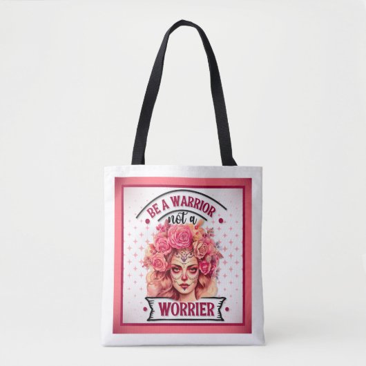 Roze en  Suikerschedel Tote Bag (Voorkant)
