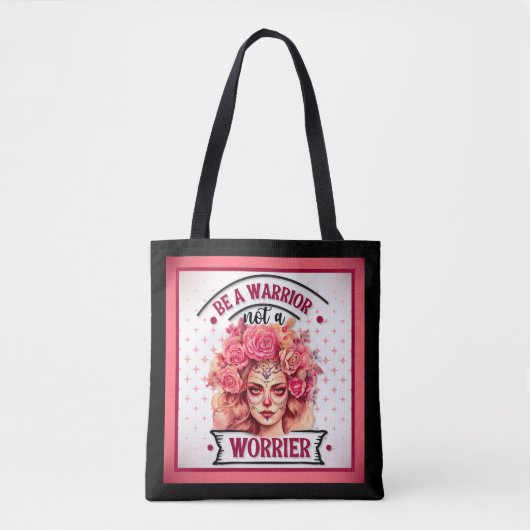 Roze en  Suikerschedel Tote Bag (Voorkant)