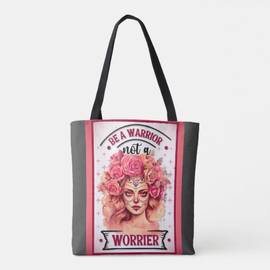 Roze en  Suikerschedel Tote Bag (Achterkant)