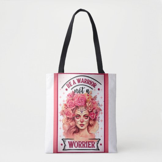 Roze en  Suikerschedel Tote Bag (Voorkant)