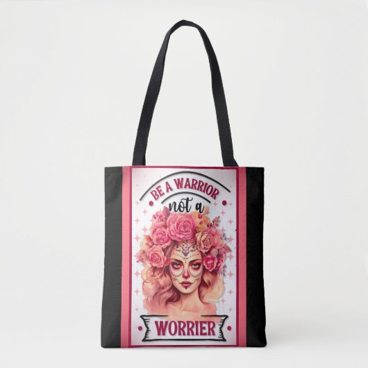 Roze en  Suikerschedel Tote Bag (Voorkant)