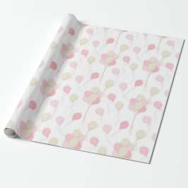 ROZE EN TAAKLEURIGE BALLONNEN CADEAUPAPIER