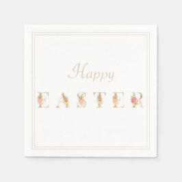 Roze en Tan Floral Easter Napkins Servet