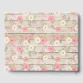 Roze en Tan Wedding Book Rustic Wood and Flowers Gastenboek (Achterkant)