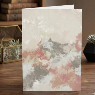 Roze en Taupe Abstracte Waterverf Kaart