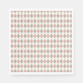 Roze en Taupe Argyle Patroon-Elegant Veelzijdig Servet (Voorkant)