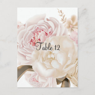 Roze en taupe bloemtafel zitkaart briefkaart
