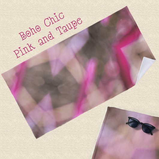 Roze en Taupe Boho Chic Abstract Tie Dye Strandlaken