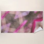 Roze en Taupe Boho Chic Abstract Tie Dye Strandlaken (Voorkant)