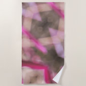 Roze en Taupe Boho Chic Abstract Tie Dye Strandlaken (Voorkant)